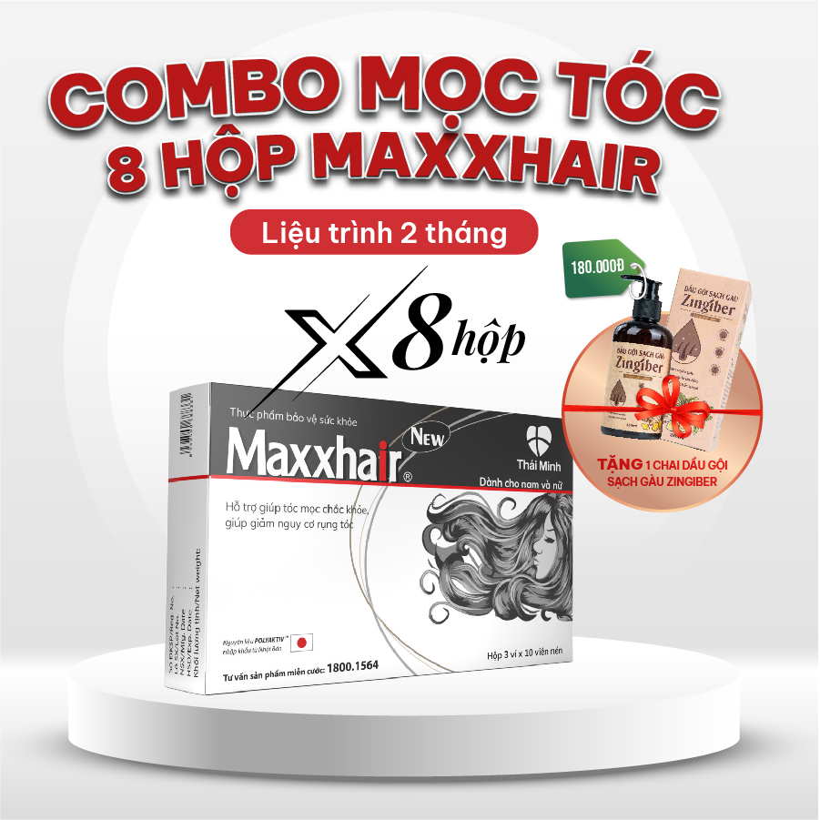Combo mọc tóc - 8 hộp Maxxhair