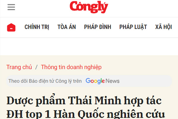 Dược phẩm Thái Minh hợp tác ĐH top 1 Hàn Quốc nghiên cứu phát triển Dược liệu Việt Nam